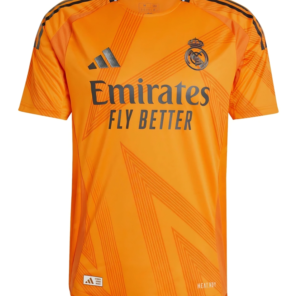 NEW Adidas Real Madrid 2024-25 Men's Away Jersey Crew Orange Size M SlimFit NWT